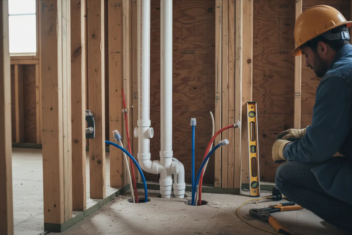 Drain and supply rough-in during Sump Pump Repair in Aiken