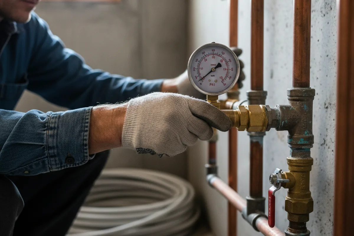 Pressure testing a repaired line during Water Line Repair in Aiken
