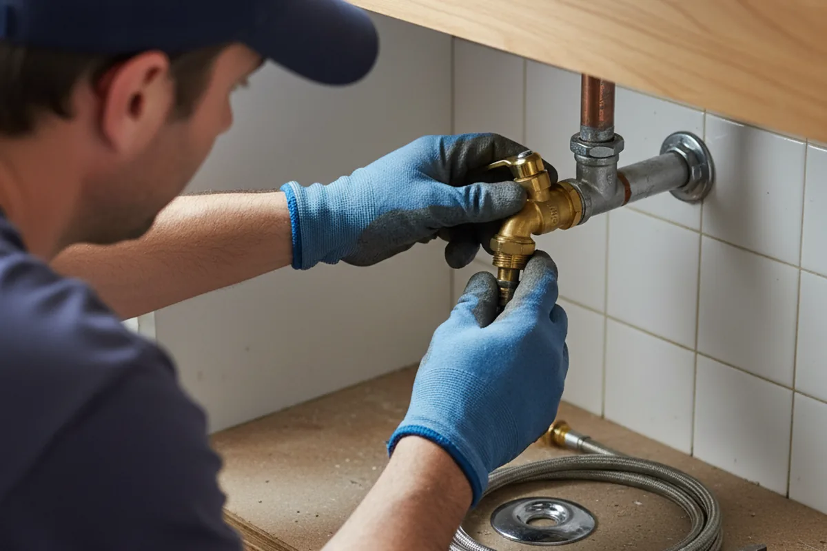 Shutoff valve and fitting work during Burst Pipe Repair in Aiken